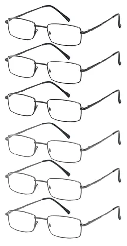 1 PK Mens Spring Hinge Metal Frame Blue Light Blocking Reading Glasses Readers