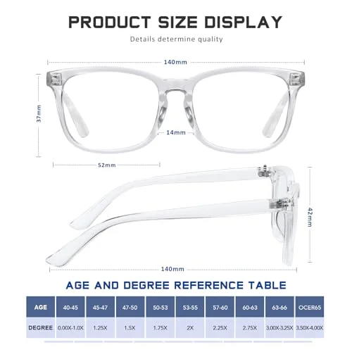 1 PK Unisex Blue Light Blocking Reading Glasses Computer Readers for Men Women 3