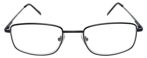 Calabria R754 Mens Rectangular Spring Hinge Metal Frame Reading Eyeglasses 50 mm 3