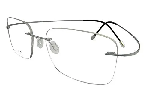 Circleperson Rimless Titanium Eyeglass frames Men Hingeless Light weight 55-18-140 (Lens width 55 mm, Gray) 2