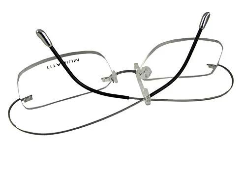 Circleperson Rimless Titanium Eyeglass frames Men Hingeless Light weight 55-18-140 (Lens width 55 mm, Gray) 4