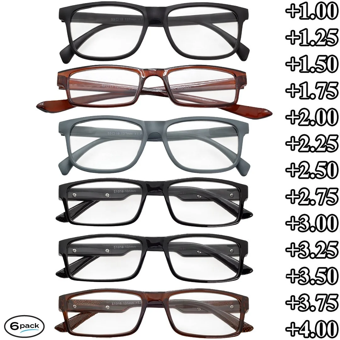 Mens Womens Reading Glasses Readers 4 Pack New Basic All Black Frame Eyeglasses 2